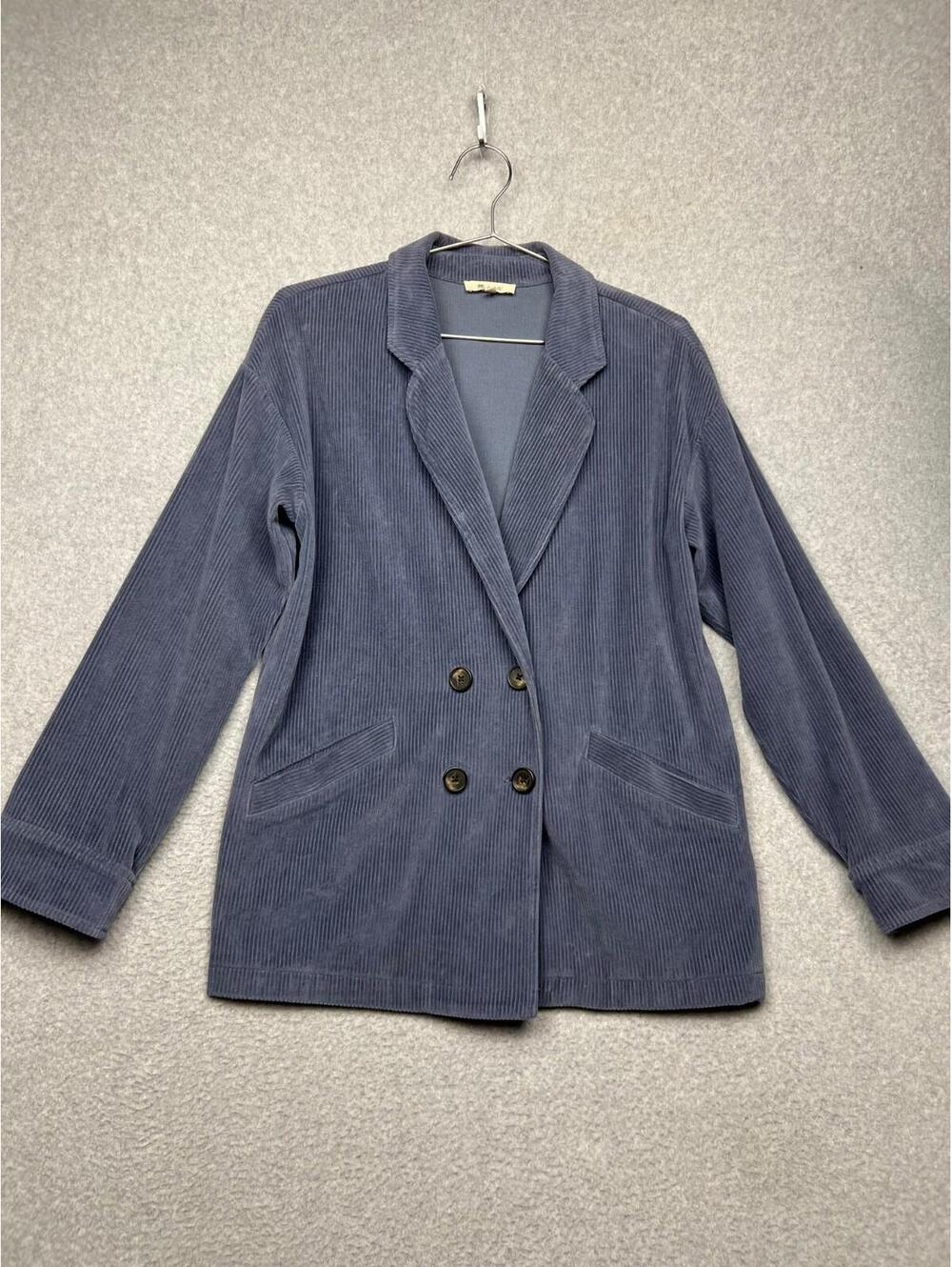 Madewell Knit Corduroy Oversized Blazer Womens S Indigo office wear Casual Boho